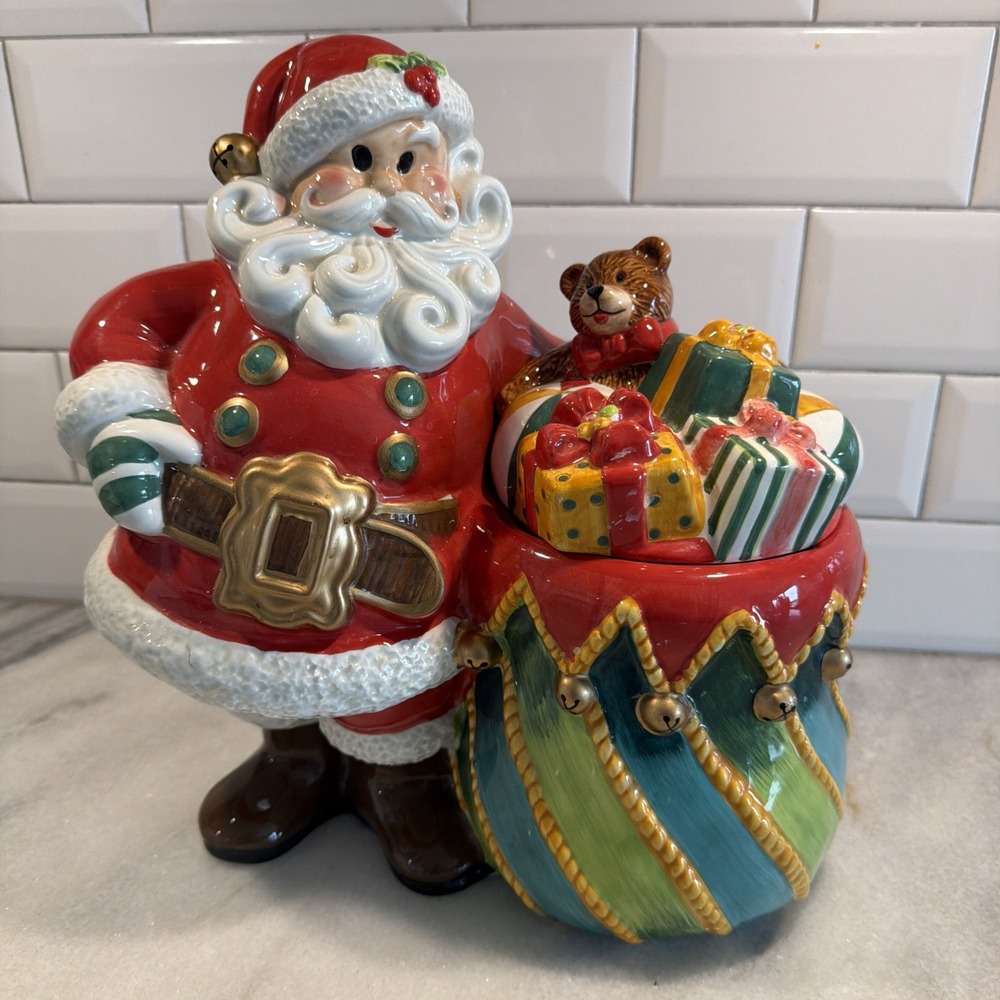 Vintage Rare1990's Bob Mackie Home Collection Santa Cookie Jar GW995